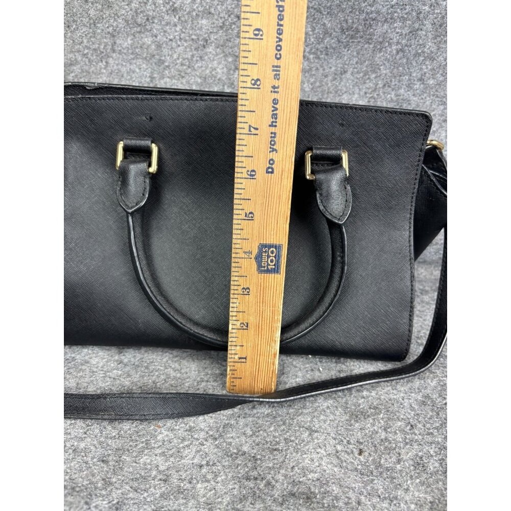 Michael‎ Kors Selma Black Saffiano Leather Large Satchel Crossbody Shoulder Bag - Picture 4 of 8